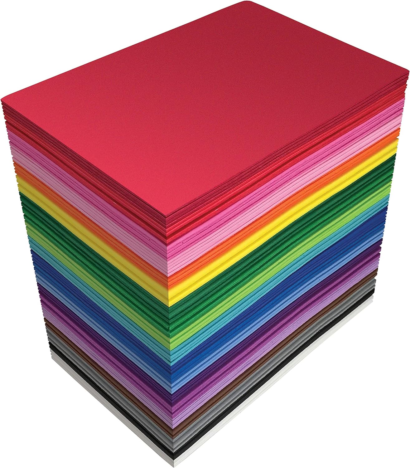 100 Pack Eva Foam Sheets 5.5 x 8.5 Inch Assorted Colors 20 Colors 2mm Thick For Arts And Crafts 100 Sheets By PAIDU