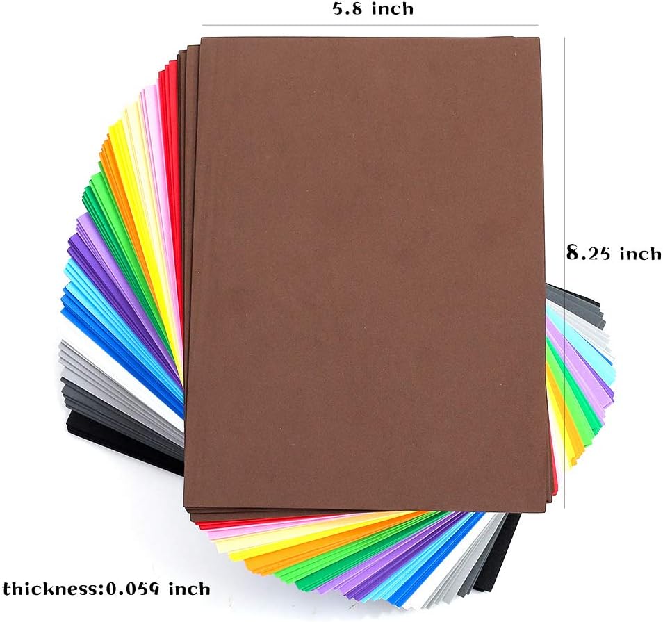 80 Pcs Eva Foam Handicraft Sheets Craft Foam Sheets Assorted Colorful For Craft Projects Kids DIY Projects Classroom Parties And More 16 Colors 8.25x5.8 Inches By PAIDU