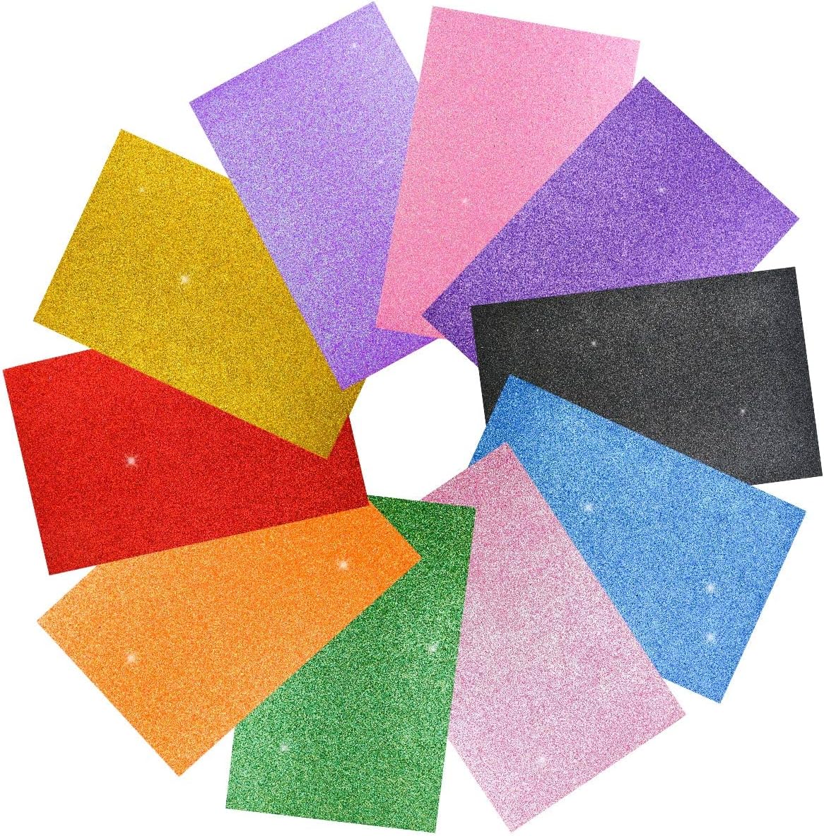 10 Pack Assorted Colors EVA Foam Sheets Glitter Foam Paper for Craft DIY Glitter Cardstock Paper Perfect for Kids Art Projects Classroom Arts Crafts Cosplay Party 2mm Thick (7.87 X 11.8 Inches)