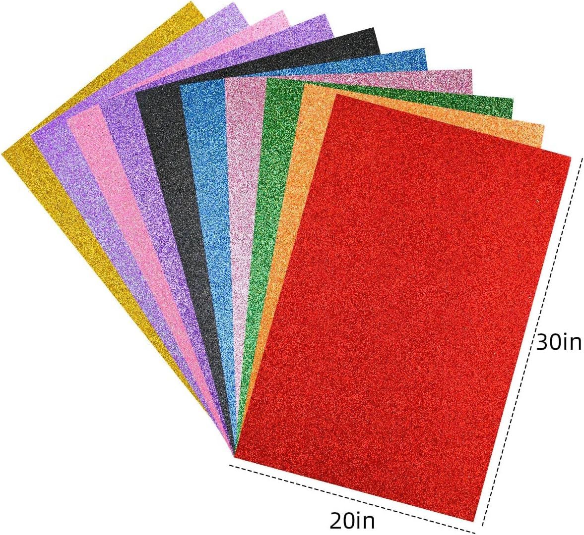 10 Pack Assorted Colors Eva Foam Sheets Glitter Foam Paper For Craft DIY Glitter Cardstock Paper Perfect For Kids Art Projects Classroom Arts Crafts Cosplay Party 2mm Thick 7.87x11.8 Inches By PAIDU