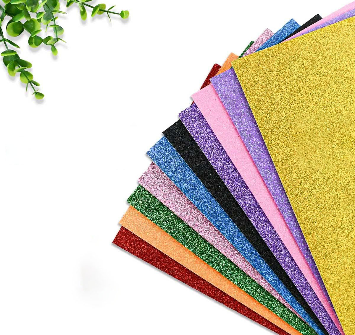 10 Pack Assorted Colors Eva Foam Sheets Glitter Foam Paper For Craft DIY Glitter Cardstock Paper Perfect For Kids Art Projects Classroom Arts Crafts Cosplay Party 2mm Thick 7.87x11.8 Inches By PAIDU