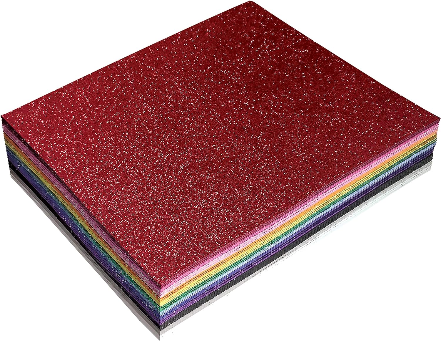36 Pack Glitter Foam Sheets 9x12 Inch Assorted 12 Colors For Arts And Crafts 36 Sheets By PAIDU