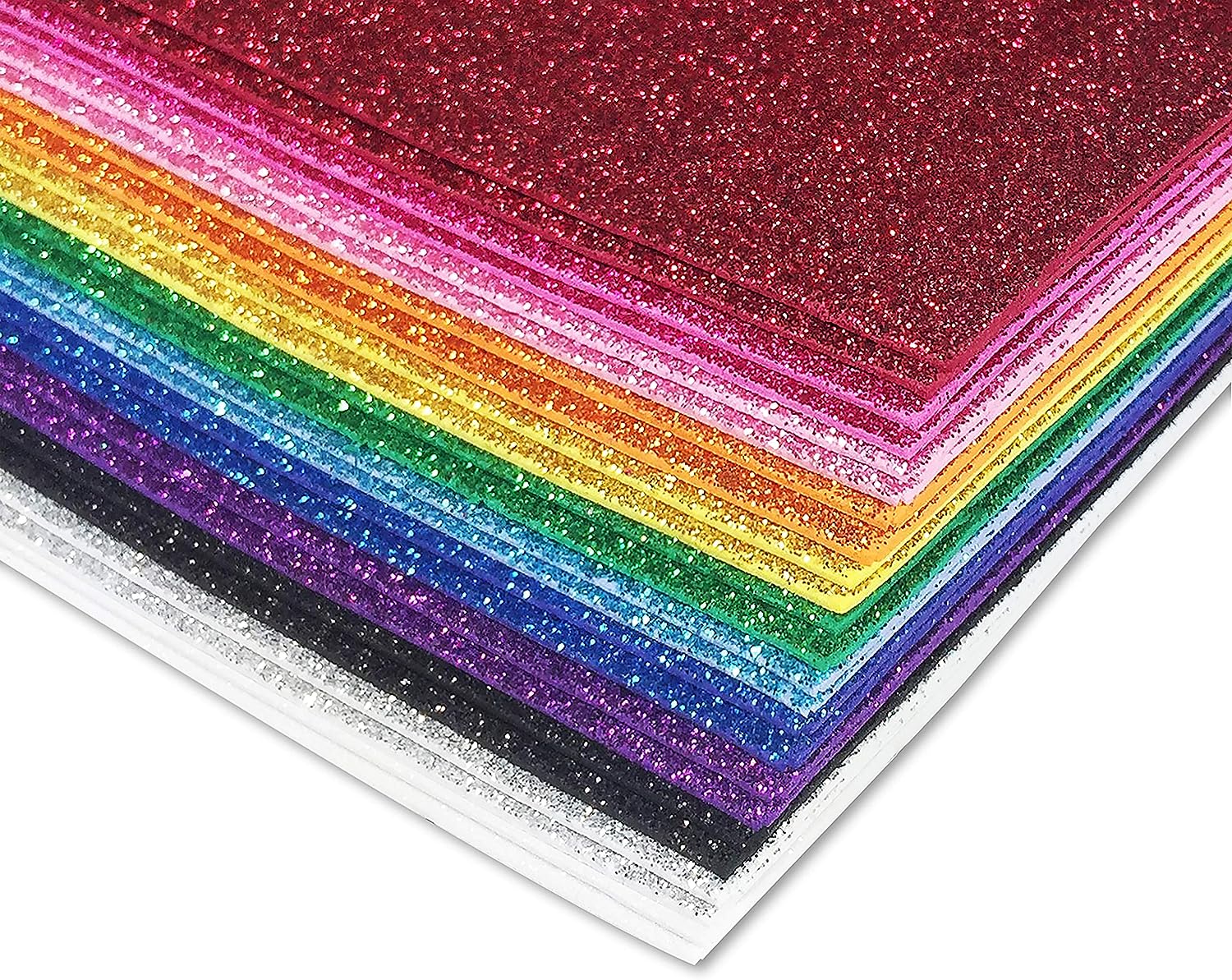 36 Pack Glitter Foam Sheets 9x12 Inch Assorted 12 Colors For Arts And Crafts 36 Sheets By PAIDU