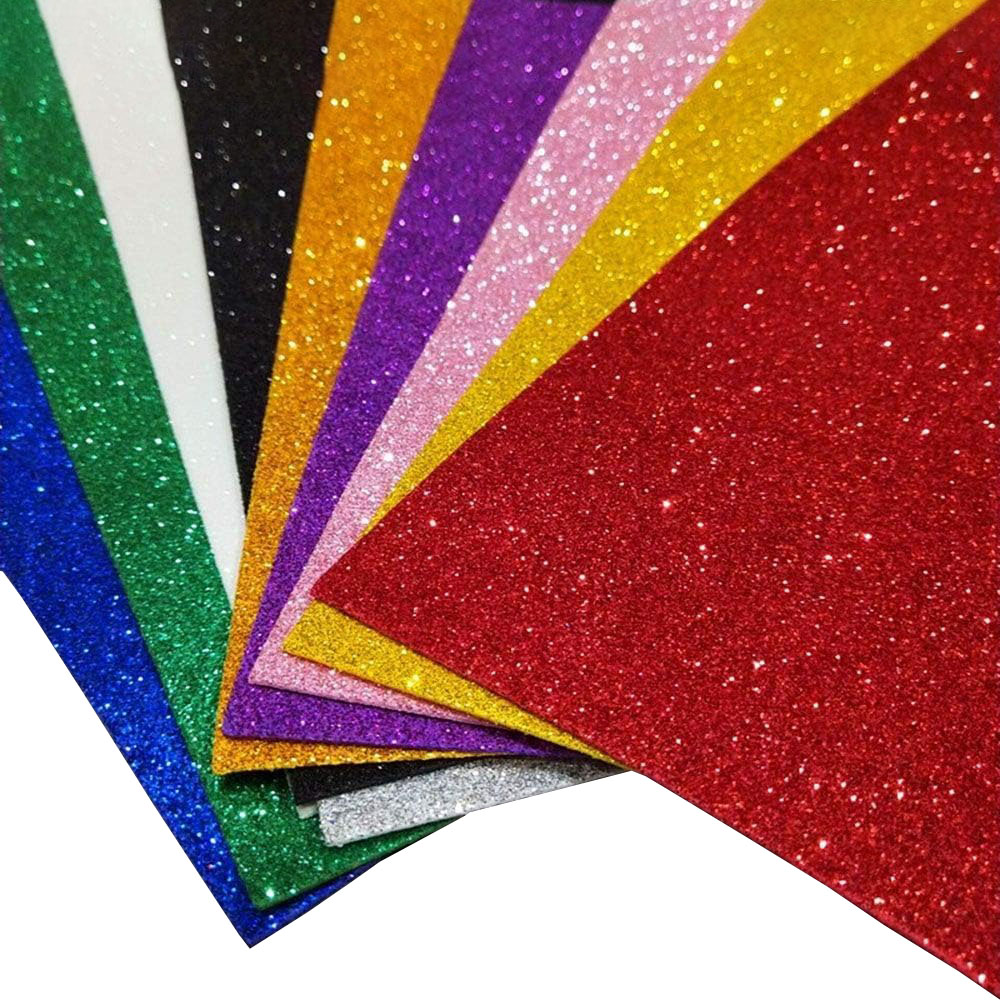 10 Pieces A4 Glitter Foam Paper Sheets Sparkling Eva Sponge Paper Multicolor For Handmade DIY Card Crafts School Project Scrapbooking Decorative Pendant NO-adhesive No Glue By PAIDU