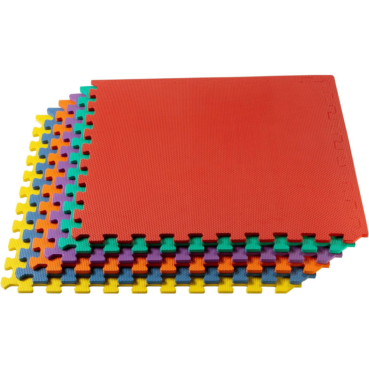 3/8 Inch Thick Multipurpose Exercise Floor Mat With EVA Foam Interlocking Tiles Anti-fatigue For Home Or Gym 24 in x 24 in By PAIDU