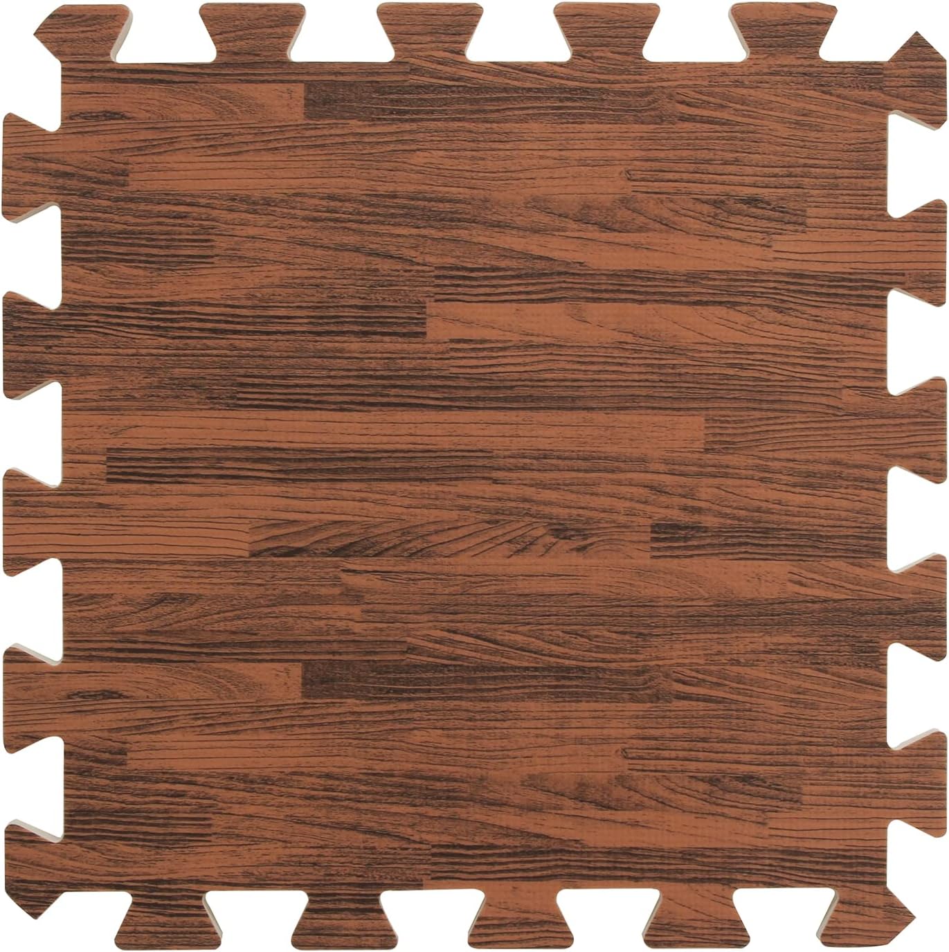 16pcs Interlocking Printed Wood Grain Eva Foam Mats Protective Floor Tiles Exercise Play Mat For Kids Room Parlor Bedroom Home 11.8" x 11.8" Wood Grain Brown By PAIDU