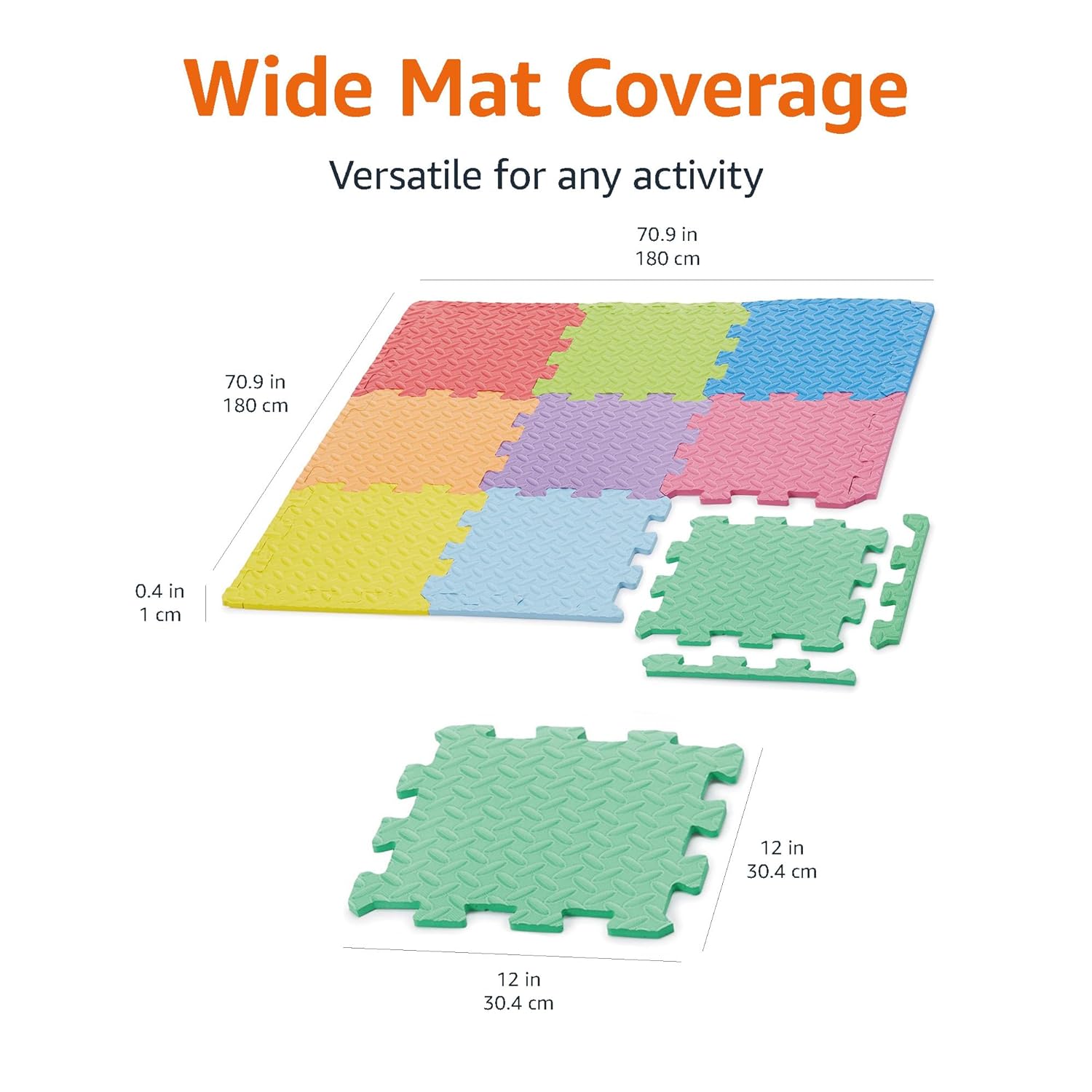 Kids Puzzle Exercise Interlocking Play Mat Eva Foam 36 Tiles 12x12 54 Borders By PAIDU