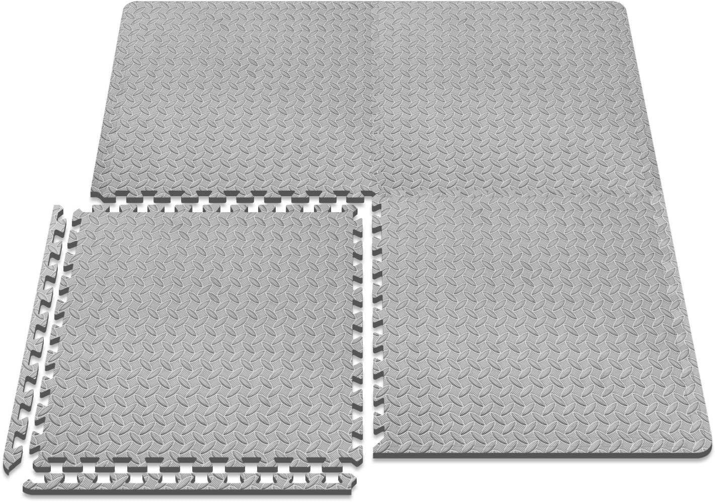 Puzzle Exercise Mat With 12/24/48 Tiles Interlocking Foam Gym Mats 24'' x 24'' Eva Foam Floor Tiles Protective Flooring Mats For Gym Equipment By PAIDU