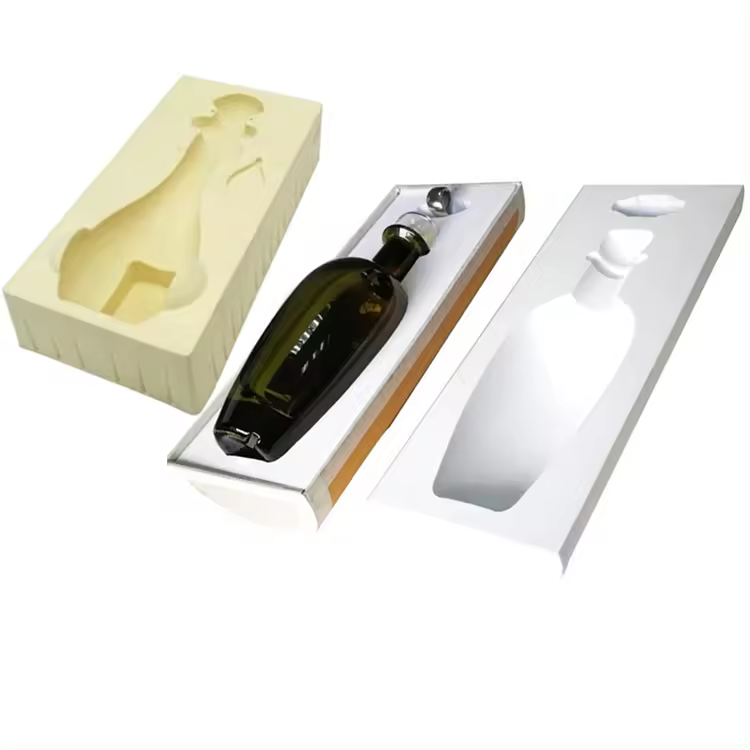 Paidu Factory custom Die cut CNC engraving shape EVA molded foam velour insert material packaging wine champagne protective box