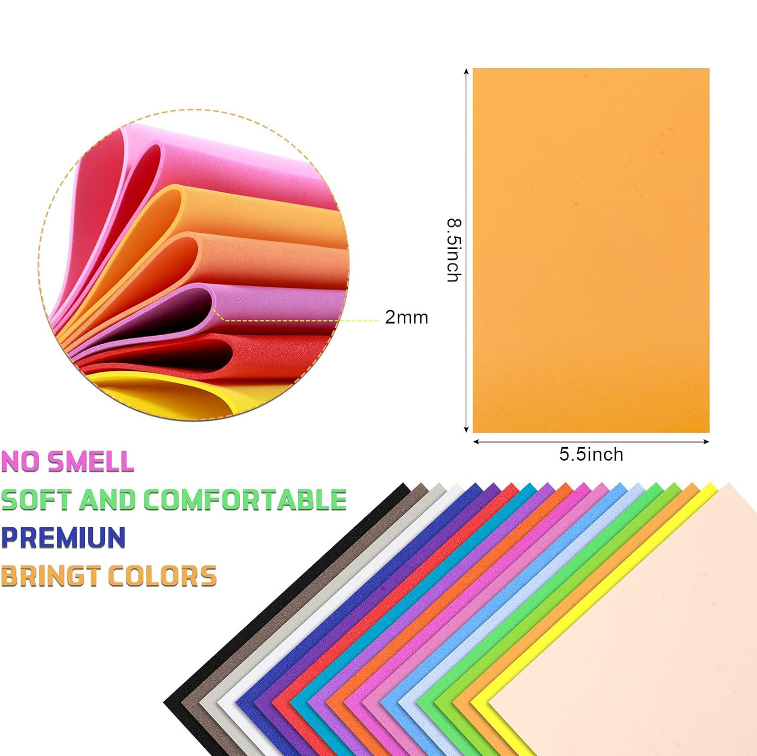 200 Sheets Colorful Eva Foam Sheets Crafts Rainbow Colorful Foam Sheets Assorted Colors Foam Paper For Projects Art Signs Cards Scrapbooking DIY Handcraft By PAIDU