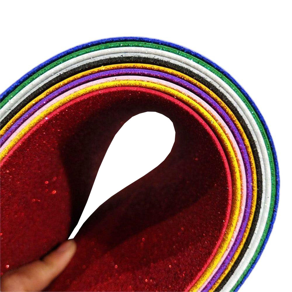 10 Pieces A4 Glitter Foam Paper Sheets Sparkling Eva Sponge Paper Multicolor For Handmade DIY Card Crafts School Project Scrapbooking Decorative Pendant NO-adhesive No Glue By PAIDU