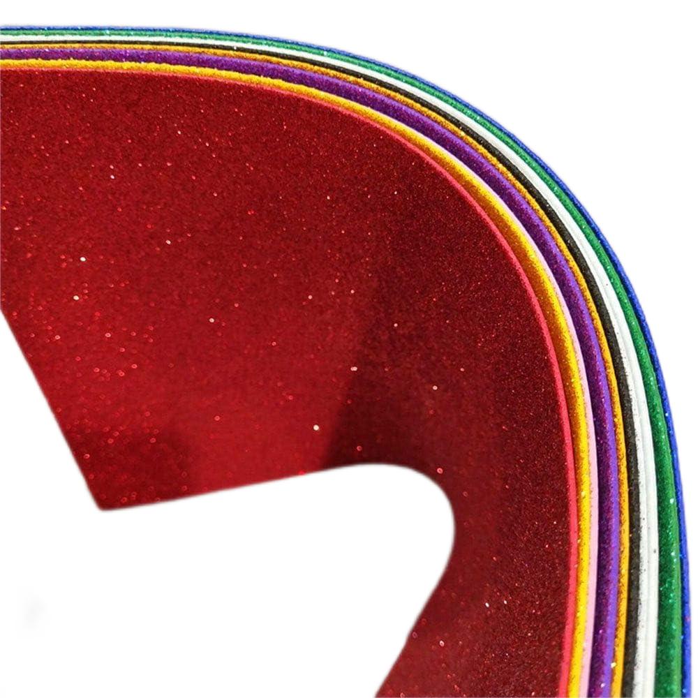 10 Pieces A4 Glitter Foam Paper Sheets Sparkling Eva Sponge Paper Multicolor For Handmade DIY Card Crafts School Project Scrapbooking Decorative Pendant NO-adhesive No Glue By PAIDU