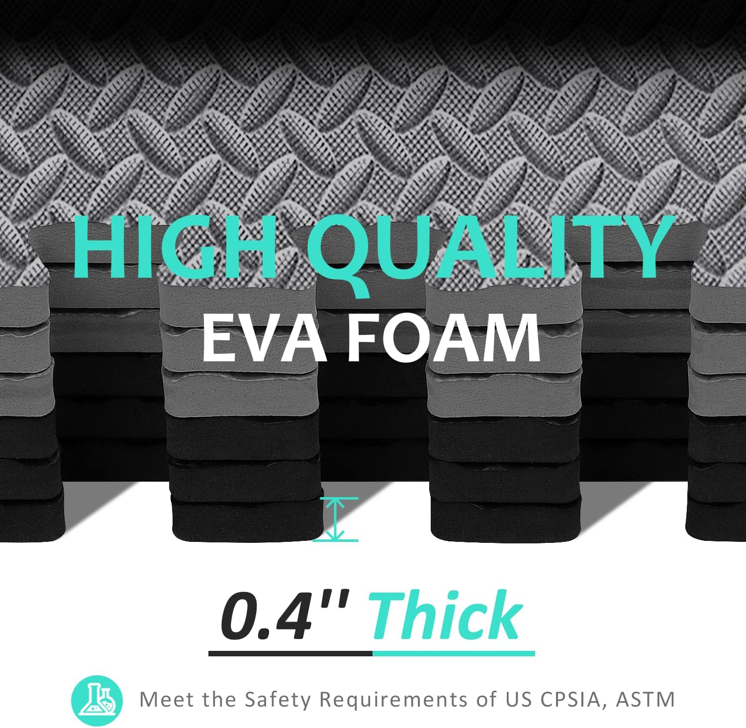 Puzzle Exercise Mat With 12/24/48 Tiles Interlocking Foam Gym Mats 24'' x 24'' Eva Foam Floor Tiles Protective Flooring Mats For Gym Equipment By PAIDU