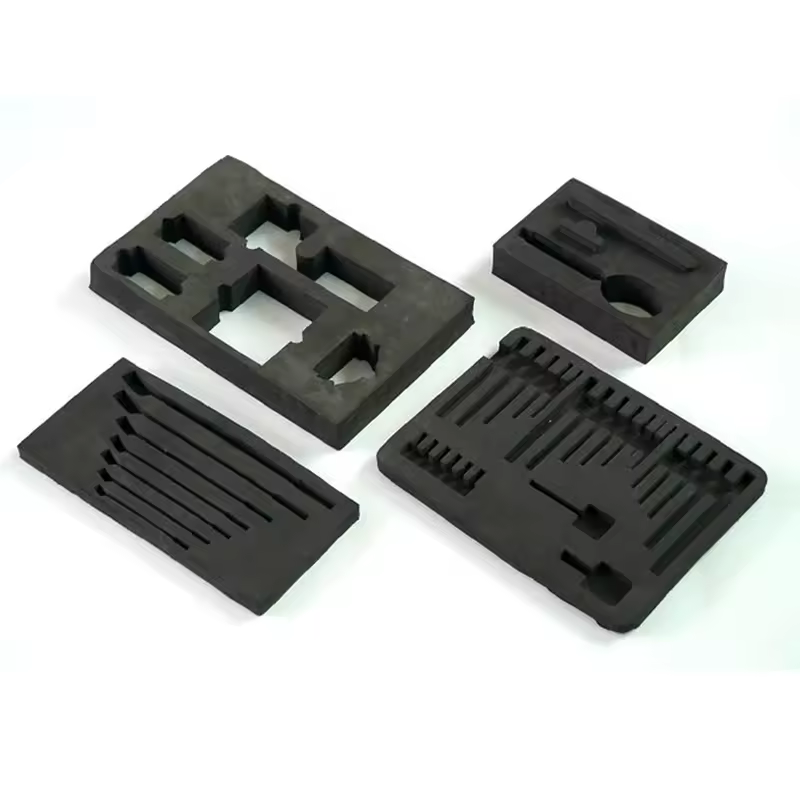 Paidu Custom Die Cut CNC Milled Or Routed EVA Foam Insert 2 Tone Protective Packaging flower box black foam insert with ribbon