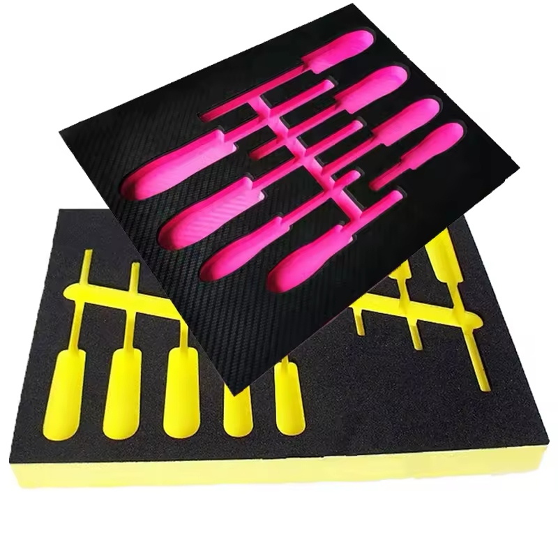 Paidu OEM ODM Factory High-end Custom Black EVA Foam Insert Packaging Die Cut Package Insert for cosmetic box perfume bottles